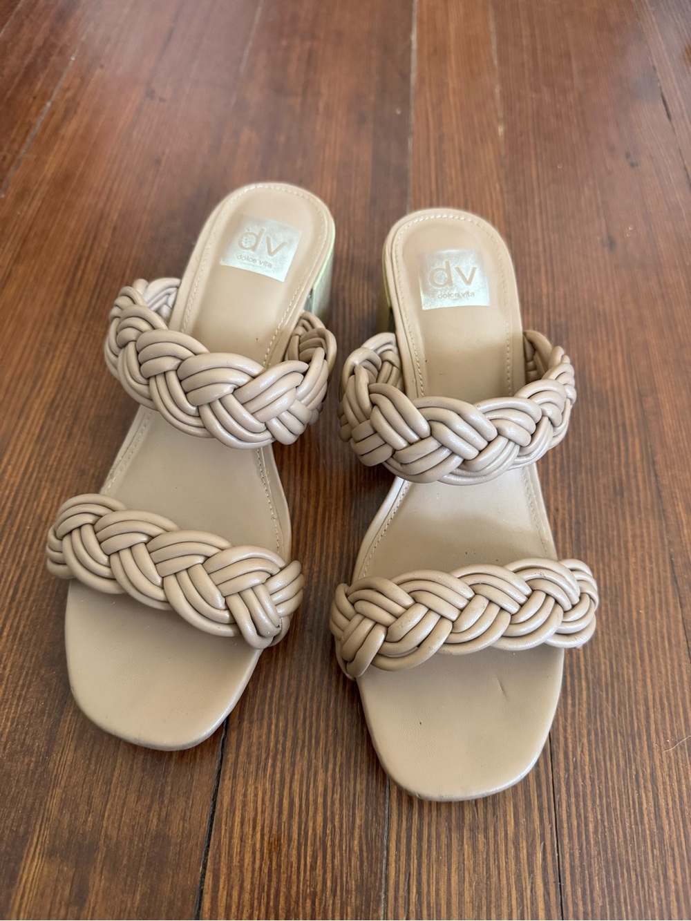 DV by Dolce Vita Neutral Braided Double-Strap Slide Mules